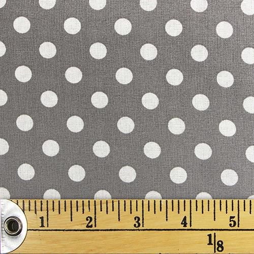 FABRIC CREATIONS Grey with White Polkadots Fat Quarter Pre-Cut Fabric - 46 cm (18 in) × 53 cm (21 in)/45 cm (17.7 in) × 53 cm (20.9 in), 18x21