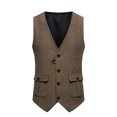 thumbnail image 2 of EGNMCR Débardeurs Homme Homme Uni Mode avec Poches Bouton Col Rabattu Débardeurs Hauts Blouse, 2 of 8