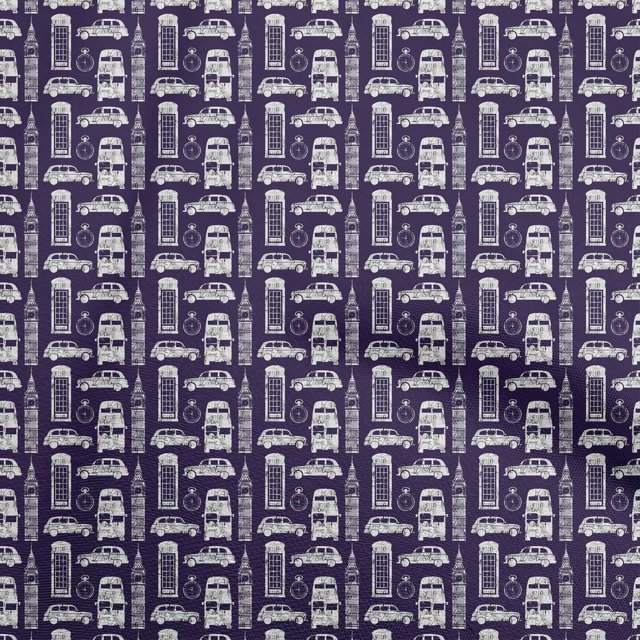 oneOone Rayon Purple Fabric Travel Craft Projects Decor Fabric Printed By The Yard 56 Inch Wide