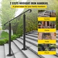 thumbnail image 2 of VEVOR Handrails for Outdoor Steps, Fit 1-3 Steps Wrought Iron Handrail, Outdoor Stair Railing, Adjustable Front Porch Hand Rail, Black Transitional Hand railings for Concrete Steps or Wooden Stairs, 2 of 9