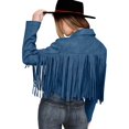 thumbnail image 4 of 2025 Femmes Veste Décontractée à Franges Femmes Vestes Grande Taille Femmes Veste à Franges Moto Courte, 4 of 9