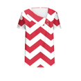 thumbnail image 4 of FAIWAD Women Summer Tops Short Sleeve Irregular V Neck Button T-Shirts Geometric Color Block Print Tees Blouses, 4 of 5