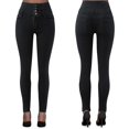 thumbnail image 2 of Bmisegm Jeans Extensibles Taille Haute Ajustés pour Femmes, Noir, P, 2 of 7