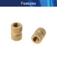 thumbnail image 3 of Wekity M5x10mm Female Thread Knurled Nuts Hx7mm OD Brass Threaded Insert Embedment Nuts Hydraulic Welded Joint Injection Molding Assortment Kit for 3D Printing Injection Molding 50PCS-0621, 3 of 5