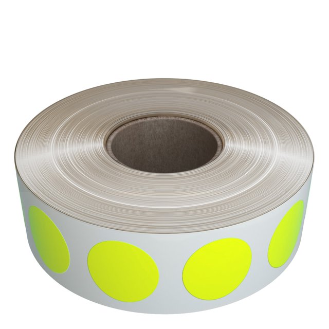 Colored dot Sticker Round 3/4" - Labels roll Stickers in Neon Yellow (1.9cm) 19mm - 1050 Pack by Royal Green …