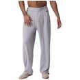 thumbnail image 4 of YiZYiF Men's Latin Dance Pant Salsa Rumba Tango Competition Ballroom Practice Pants Trousers Grey 3XL, 4 of 7