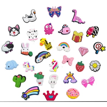 Breloques de Chaussures pour Sabots, 30 Pcs Jolies Breloques de Chaussures pour Crocs, Décorations de Chaussures en PVC de Formes Différentes avec Dessins Animés, Accessoires de Décorations pour Filles Bracelet pour Enfants Filles, Cadeaux de Fête, Princesse