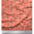 thumbnail image 1 of Soimoi Tissu Georgette Poly Orange Abeille et Bouillotte Insectes Imprimé Tissu au Mètre 42 Pouces de Large, 1 of 1