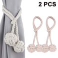 thumbnail image 1 of 2pcs Fine Hand Tied Curtain Clip Drapery Tassels Curtain Tiebacks/Tassel Window Cotton Rope Tie Ball Back Accessories, 1 of 8