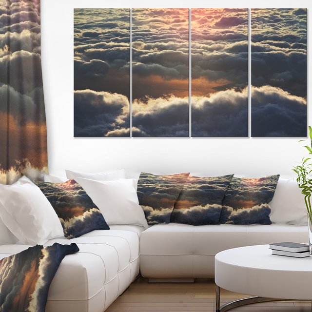 Nuages Lourds au Coucher du Soleil - Impression sur Toile Florale