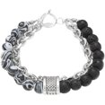 thumbnail image 1 of LinYooLi Cuff Bracelet for Men Natural Stones Frosted Beads Chain Personality Trendy Daily Accessory Gift for Father Boyfriend Son, 1 of 7
