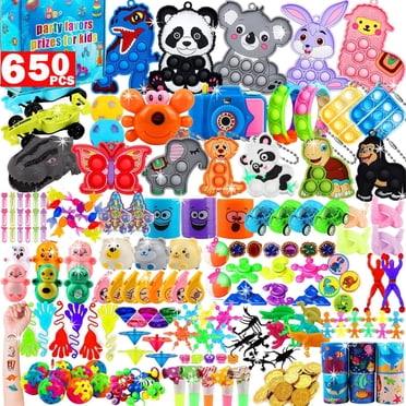 Beautysureup 650 Pcs Cadeaux de Fête pour Enfants, Jouets de Coffre au Trésor pour la Classe, Jouets Anti-Stress en Vrac, Articles pour Sacs-Surprises, Prix de Carnaval, Remplisseur de Piñata Petits Cadeaux pour Bas de Noël pour Cadeaux d'Anniversaire