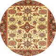 thumbnail image 1 of Ahgly Company Indoor Round Abstract Chrome Gold Yellow Oriental Area Rugs, 4' Round, 1 of 6