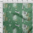 thumbnail image 3 of oneOone Cotton Poplin Green Fabric Geometric Sewing Material Print Fabric By The Yard 42 Inch Wide, 3 of 4