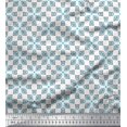 thumbnail image 1 of Soimoi White Poly Georgette Fabric Square & Triangle Geometric Print Fabric by Yard 42 Inch Wide, 1 of 3