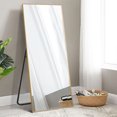 thumbnail image 2 of NeuType Pleine Longueur Miroir Plancher Rectangle Or 65"x22", 2 of 9
