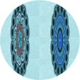 thumbnail image 1 of Ahgly Company Machine Washable Indoor Round Transitional Glacial Blue Ice Blue Area Rugs, 5' Round, 1 of 7