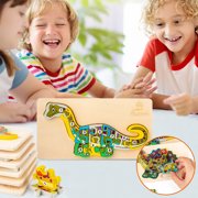 EGNMCR Wooden Puzzles For Toddlers 1 2 3 Years Old Boys Girls Educational Toy Gift ForKids 8mm Thick shaped puzzle Birthday Gifts for Kids