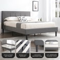 thumbnail image 3 of DeCoro Mornington Upholstered 2.0 Platform Bed w/ Metal Frame, Light Grey, King, 3 of 9