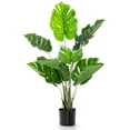 thumbnail image 1 of Costway 4FT Artificial Monstera Deliciosa Plant Palm Tree Indoor Outdoor, 1 of 7