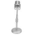 thumbnail image 1 of Modèle d'Accessoire de Microphone Vintage, Microphone de Simulation à l'Ancienne et Ensemble de Support avec Réglage de Hauteur Flexible pour Studio Photo Argent, 1 of 8