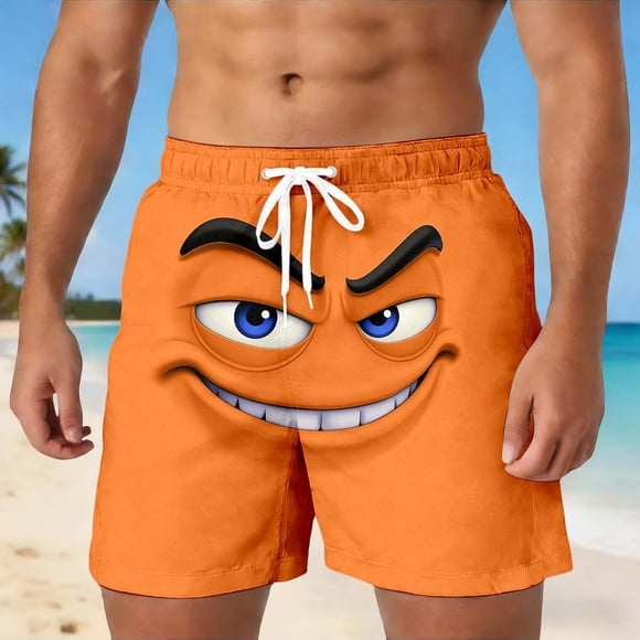 Summer Casual Shorts For Everyday Wear With Print Lightweight Comfort Elastic Waist Outdoor Sports Apparel Men