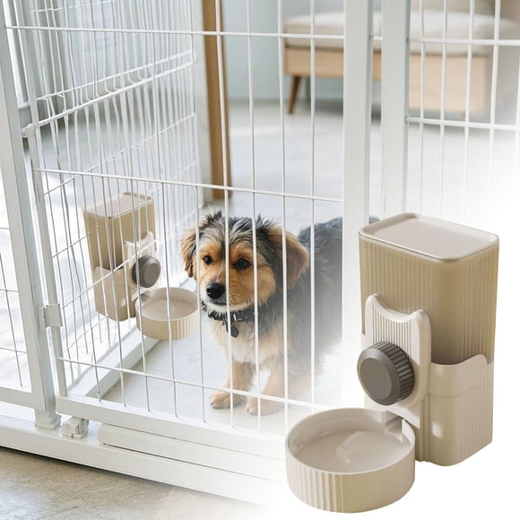 TIELUTT Automatic Replenish Pet Waterer 1L Capacity Auto Large Dog Food Bowls Stainless Steel Dog Food Holder and Feeder Metal Shallow Bowl Big Dog Bowl for Food and Water Elevated Dog Feeders for La