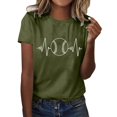 thumbnail image 1 of adviicd Chemises de Travail pour Femmes T-Shirts Graphiques Lettres Manches Courtes Été Décontracté Drôle Hauts AG,TTG, 1 of 5