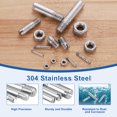 thumbnail image 4 of 10Pack Slotted Cylindrical Pin, M5 x 40mm 304 Stainless Steel Dowel with Nut, 4 of 6