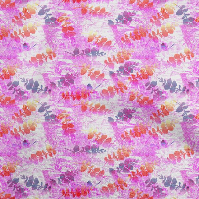 oneOone Tissu Polyester Spandex Rouge Feuilles pour Couture Tissu Imprimé au Mètre 56 Pouces de Large