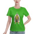 thumbnail image 1 of T-Shirt Basique à Manches Courtes pour Femme une Pièce Singe Jaune, 1 of 6
