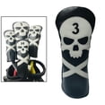 thumbnail image 1 of Premium Leather Golf covers for head 1, 3, 5 Driver with Closure, Skull Embroidery, Fits Most Wood Driver ,, 1 of 8