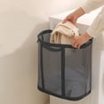 thumbnail image 4 of TACILIP Closet Organizers and Storage, Household Laundry Basket Foldable Wall-mounted Portable Large-capacity Storage Frame for Storing Dirty Clothes In The Bathroom Mesh and Breathable, Mom Gifts, 4 of 6