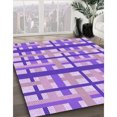 thumbnail image 3 of Ahgly Company Tapis de Zone Rond d'Intérieur Lavable à la Machine, Transitionnel, Violet Prune Violet, 5 Pieds Rond, 3 of 7