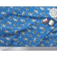 thumbnail image 3 of Soimoi Moss Georgette Fabric Leaves,Flower & Humming Bird Printed Craft Fabric by The Yard 42 Inch Wide, 3 of 3