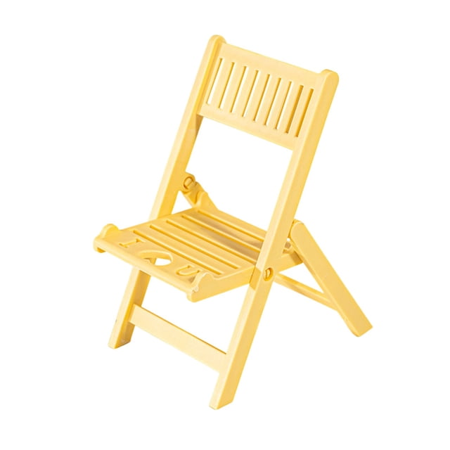 WLOELOEW Yellow Chair Shape Phone Stand Bracket For Office Desk To Elevate Mobile Phones Plastic Lightweight Yellow