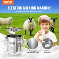 thumbnail image 2 of VEVOR Goat Milking Machine, 3 L 304 Stainless Steel Bucket, Electric Automatic Pulsation Vacuum Milker, Portable Milker, 2 of 9