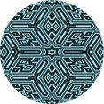 thumbnail image 1 of Ahgly Company Tapis Rond Lavable en Machine Intérieur Transitionnel Vert Sarcelle Profond, 3 Pieds Rond, 1 of 7