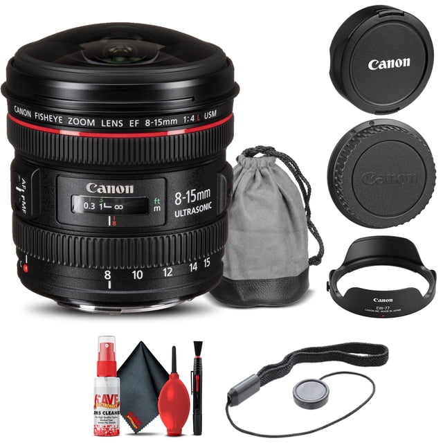 Canon EF 8-15mm F/4L Fisheye USM Lens (4427B002) + Cap Keeper + More(International Model)