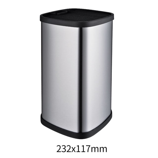 Stainless Steel Knife Block Set (2-Pack) Round Knife Holders with Ventilated Drainage Holes, Removable Tray, Non-Slip Base for Kitchen Countertop