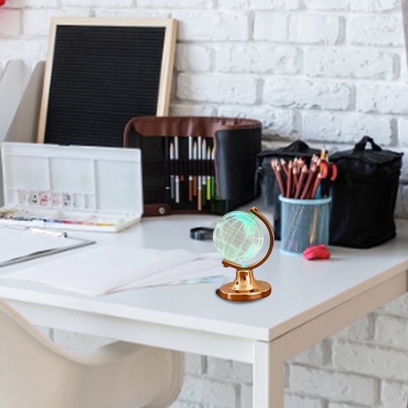 Mini Globe Girl Heart Tabletop Decoration - Unique Transparent Desk Ornamental Piece for Year-Round Charm