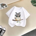 thumbnail image 4 of Hauts pour Filles Imprimé Mignon Col Rond Manches Courtes Tee Été Mode Ample Vêtements pour Petites Filles Blanc 2-4 Ans, 4 of 4