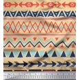 thumbnail image 1 of Soimoi Poly Georgette Fabric Geometric African Decor Fabric Printed Yard 42 Inch Wide, 1 of 3