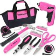 thumbnail image 1 of THINKWORK Ensemble d'Outils 41 Pcs Rose - Ensemble d'Outils à Main pour Femme avec Tournevis Électrique Rotatif 3.6V, Kit de Réparation pour Femmes avec Grande Ouverture, Parfait pour Usage Quotidien à la Maison, 1 of 7