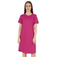 thumbnail image 1 of Inkmeso Robe T-Shirt d'Été Décontractée Unie pour Femmes, Coupe Ample, Tunique à Manches Courtes, Robe de Nuit, 1 of 7