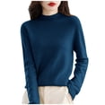 thumbnail image 1 of 2025 Femmes Pur Manches Longues Manches Longues Hauts pour Femmes Col Rond Doux Chaud Long pour Hommes Chandail Tricot Automne, 1 of 4