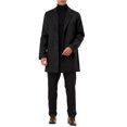thumbnail image 2 of INSPIRE CHIC Men's Coat Notched Lapel Single Breasted Mid-Weight Long Sleeve Coat 2XL Black, 2 of 7