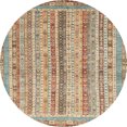 thumbnail image 1 of Ahgly Company Indoor Round Abstract Gold Brown Oriental Area Rugs, 7' Round, 1 of 6
