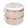 thumbnail image 1 of Lunch Box for Men Lunch Box for Men Pink Lunch Box1400ml 2 Layer Round Food Lunch Box Stainless Steel Lunch Box Lunch Box Food Storage Box Lunch Box Hot Food Lunch Box Containers, 1 of 2
