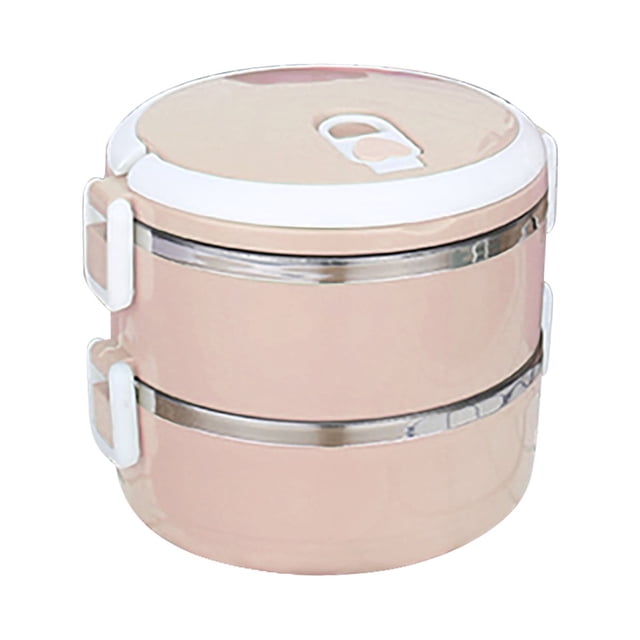 Lunch Box for Men Lunch Box for Men Pink Lunch Box1400ml 2 Layer Round Food Lunch Box Stainless Steel Lunch Box Lunch Box Food Storage Box Lunch Box Hot Food Lunch Box Containers